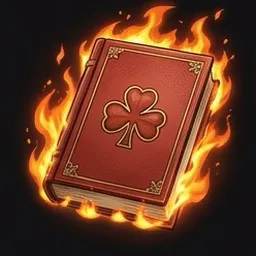 Fire grimoire icon, AI-generated illustration