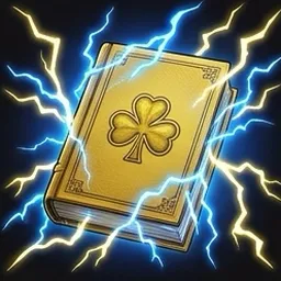 Lightning grimoire icon, AI-generated illustration
