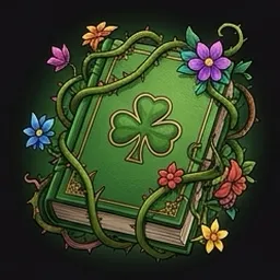 Plant grimoire icon, AI-generated illustration