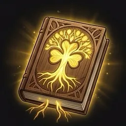 World Tree grimoire icon, AI-generated illustration